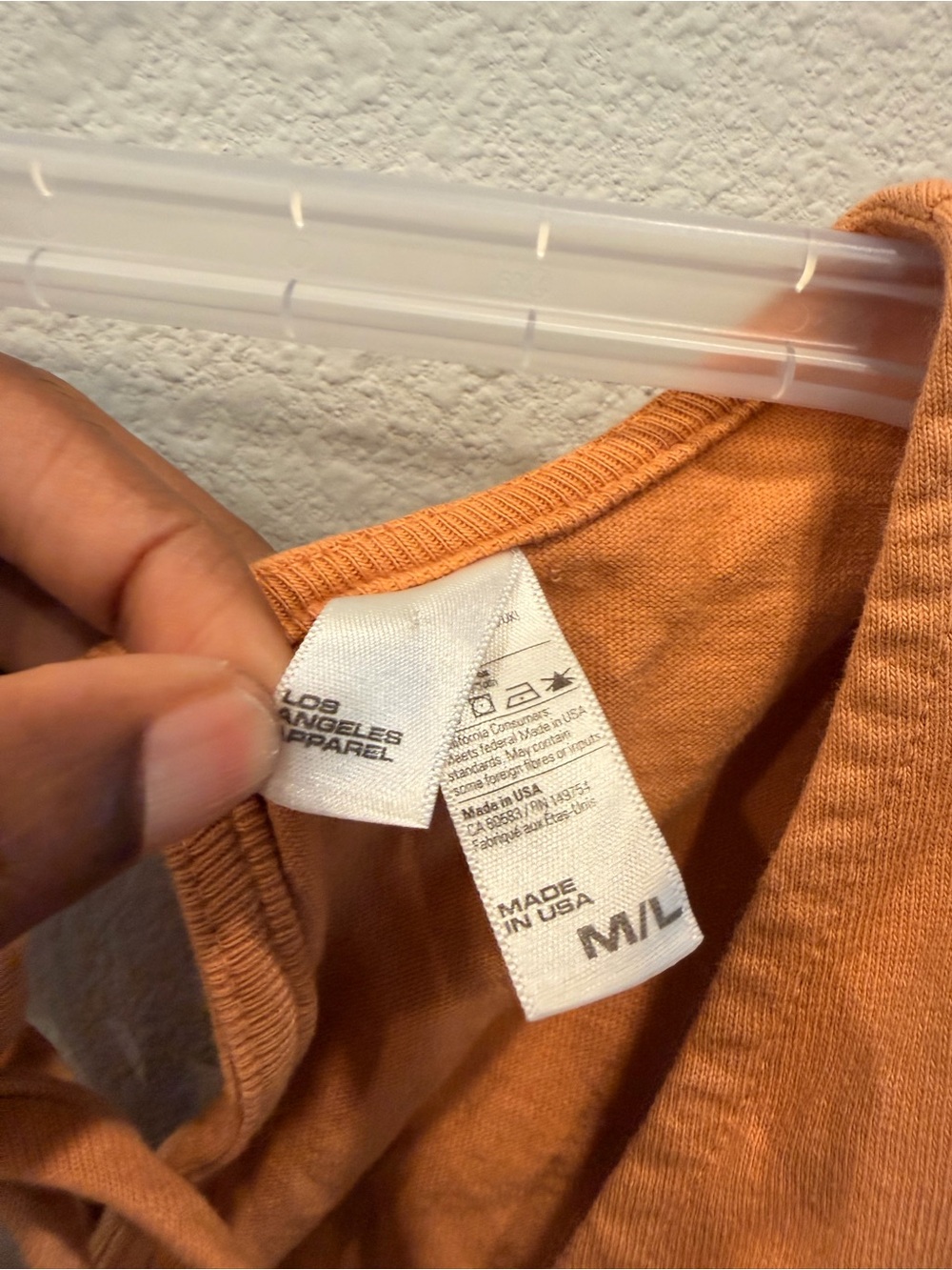 Los Angeles apparel cotton Sleeveless Tie-Back Jumpsuit in Warm Orange - Picture 3 of 3
